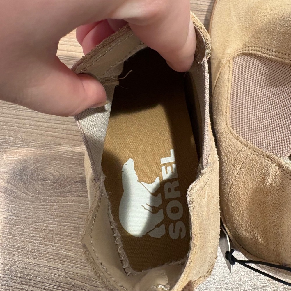 NWT Sorel Out N About III Wedge Bootie Women Tan 7.5 Waterproof Suede Chelsea - Picture 10 of 11
